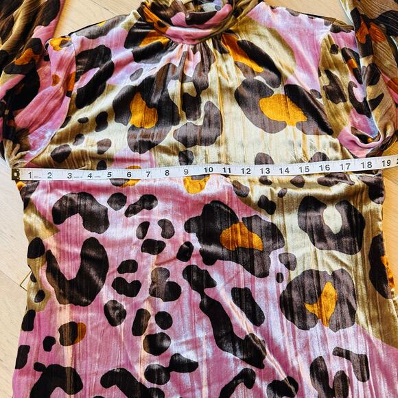 Anthropologie Eleanor Layla Velvet Leopard Tunic Dress Women's Sz 6 - Picture 10 of 10